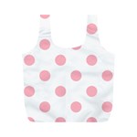 Polka Dots - Light Pink on White Full Print Recycle Bag (M)