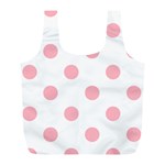 Polka Dots - Light Pink on White Full Print Recycle Bag (L)
