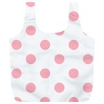 Polka Dots - Light Pink on White Full Print Recycle Bag (XL)