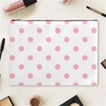 Polka Dots - Light Pink on White Cosmetic Bag (XL)