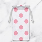 Polka Dots - Light Pink on White Jewelry Bag