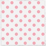 Polka Dots - Light Pink on White Canvas 12  x 12 