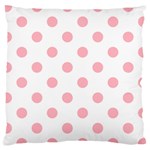 Polka Dots - Light Pink on White Large Cushion Case (Two Sides)