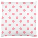 Polka Dots - Light Pink on White Standard Flano Cushion Case (Two Sides)