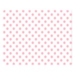 Polka Dots - Light Pink on White Double Sided Flano Blanket (Large)