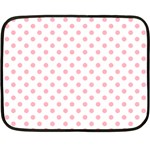 Polka Dots - Light Pink on White Fleece Blanket (Mini)
