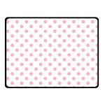 Polka Dots - Light Pink on White Fleece Blanket (Small) (One Side)