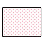 Polka Dots - Light Pink on White Double Sided Fleece Blanket (Small) (Two Sides)