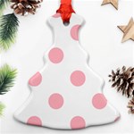 Polka Dots - Light Pink on White Ornament (Christmas Tree)