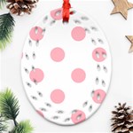 Polka Dots - Light Pink on White Ornament (Bell) Ornament (Oval Filigree)