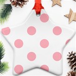 Polka Dots - Light Pink on White Ornament (Star)