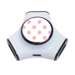 Polka Dots - Light Pink on White Portable USB Hub (One Side)