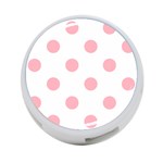 Polka Dots - Light Pink on White 4-Port USB Hub (Two Sides)
