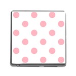 Polka Dots - Light Pink on White Memory Card Reader (Square)