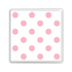 Polka Dots - Light Pink on White Memory Card Reader with Storage (Square)