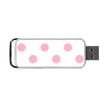 Polka Dots - Light Pink on White Portable USB Flash (One Side)