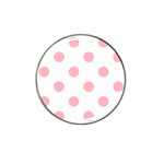 Polka Dots - Light Pink on White Hat Clip Ball Marker (4 pack)