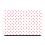 Polka Dots - Light Pink on White Small Doormat