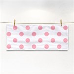 Polka Dots - Light Pink on White Hand Towel