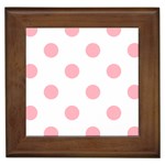 Polka Dots - Light Pink on White Framed Tile