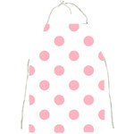 Polka Dots - Light Pink on White Full Print Apron