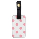 Polka Dots - Light Pink on White Luggage Tag (One Side)