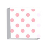 Polka Dots - Light Pink on White 4 x 4  Acrylic Photo Block