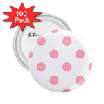 Polka Dots - Light Pink on White 2.25  Button (100 pack)
