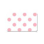 Polka Dots - Light Pink on White Magnet (Name Card)