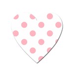 Polka Dots - Light Pink on White Magnet (Heart)