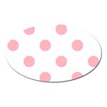 Polka Dots - Light Pink on White Magnet (Oval)