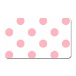 Polka Dots - Light Pink on White Magnet (Rectangular)