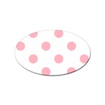 Polka Dots - Light Pink on White Sticker (Oval)