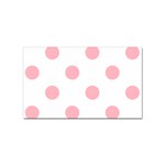 Polka Dots - Light Pink on White Sticker Rectangular (100 pack)