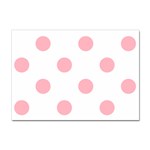 Polka Dots - Light Pink on White Sticker A4 (100 pack)