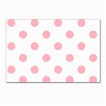 Polka Dots - Light Pink on White Postcard 4 x 6  (Pkg of 10)
