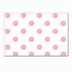 Polka Dots - Light Pink on White Postcard 5  x 7 
