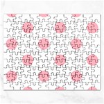 Polka Dots - Light Pink on White Jigsaw Puzzle (Rectangular)
