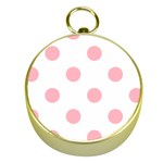 Polka Dots - Light Pink on White Gold Compass