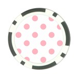 Polka Dots - Light Pink on White Poker Chip Card Guard (10 pack)