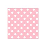 Polka Dots - White on Pink Satin Bandana Scarf