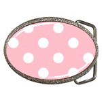 Polka Dots - White on Pink Belt Buckle
