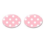 Polka Dots - White on Pink Cufflinks (Oval)