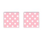 Polka Dots - White on Pink Cufflinks (Square)