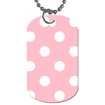 Polka Dots - White on Pink Dog Tag (One Side)