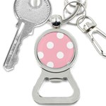 Polka Dots - White on Pink Bottle Opener Key Chain