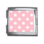 Polka Dots - White on Pink Mega Link Italian Charm (18mm)