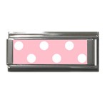 Polka Dots - White on Pink Superlink Italian Charm (9mm)
