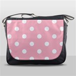 Polka Dots - White on Pink Messenger Bag