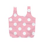 Polka Dots - White on Pink Full Print Recycle Bag (S)